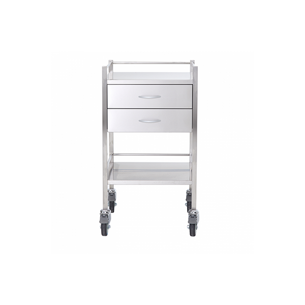 Pacific Medical Stainless Steel Trolley Two Drawer