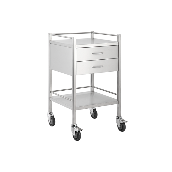 Pacific Medical Stainless Steel Trolley Two Drawer