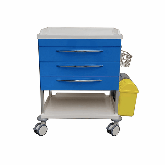 Pacific Medical Treatment Trolley Three Drawer 650 x 480 x 900mm