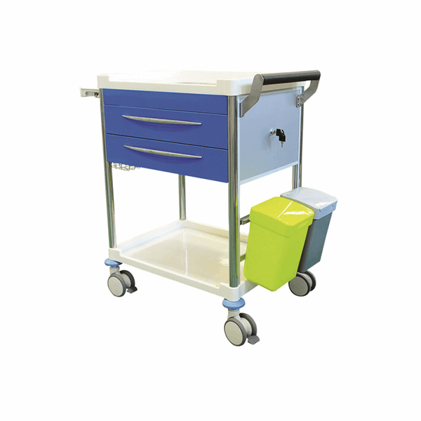 Pacific Medical Treatment Trolley Two Drawer 650 x 480 x 900mm