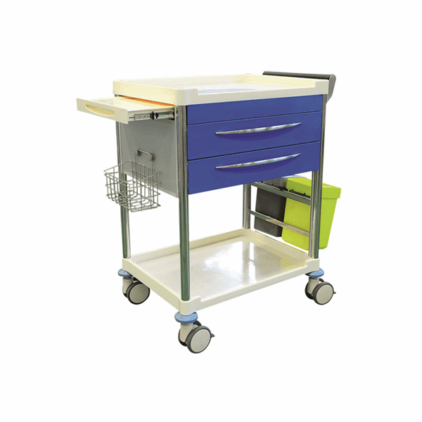 Pacific Medical Treatment Trolley Two Drawer 650 x 480 x 900mm