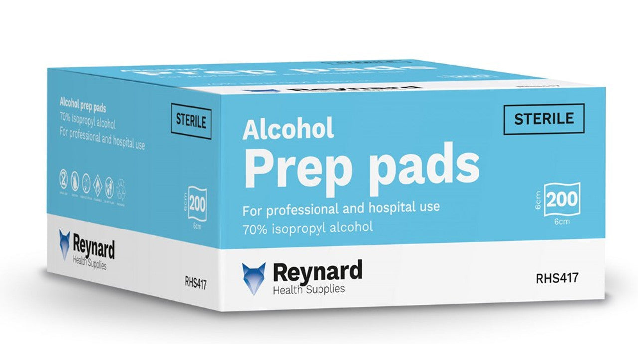 RHS417 Reynard Sterile 70% Isopropyl Alcohol Prep Pad Swab - Medium