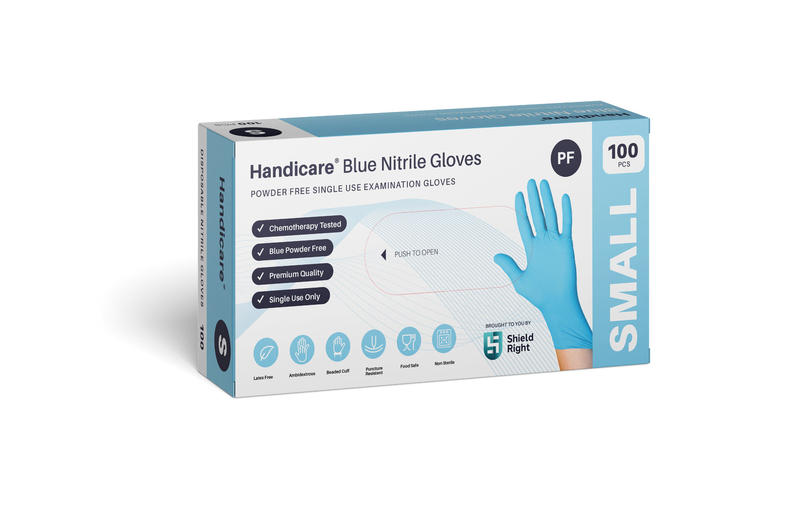 HandiCare Blue Nitrile Gloves -ToBe Health Care