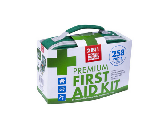 258 Piece Premium 2-in-1 Emergency First Aid Kit