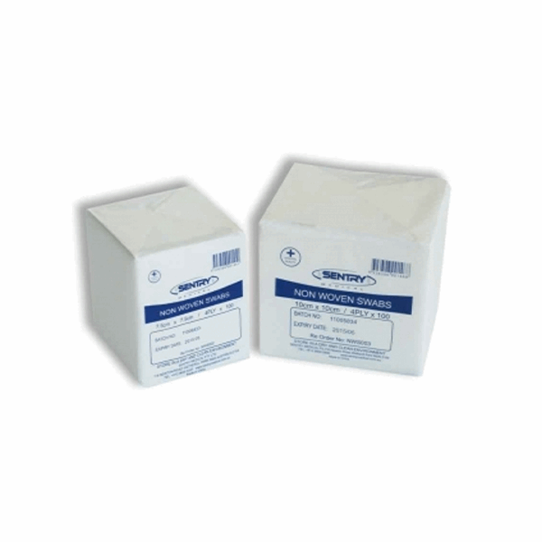 Sentry Gauze Swab Non Woven 7.5x7.5cm 4ply (100)