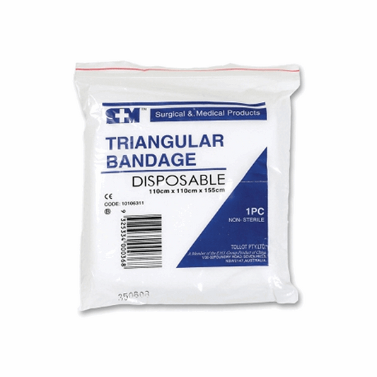 S+M Surgical & Medical Triangular Sling White Disposable Bandage 110 X 110 X 155cm