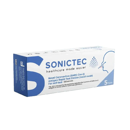 Sonictec COVID-19 Rapid Antigen Self Home Test Kit (Nasal Swab) -Very High Sensitivity