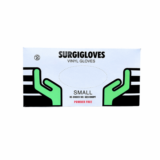 Surgigloves VINYL Gloves - Box of 100 Gloves (S, M, L, XL) - ToBe HealthCare