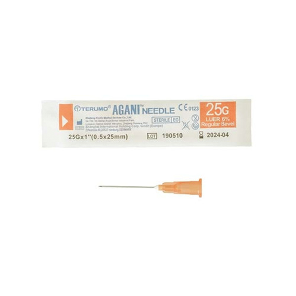 Terumo Agani Hypodermic Needles 25G X 25mm Orange BOX/100