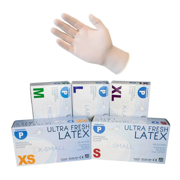 Ultra Fresh Latex Disposable Powdered Gloves (100pcs)