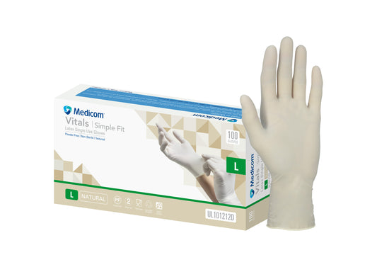 Medicom VITALS SIMPLE FIT LATEX PF GLOVE-L 10X100