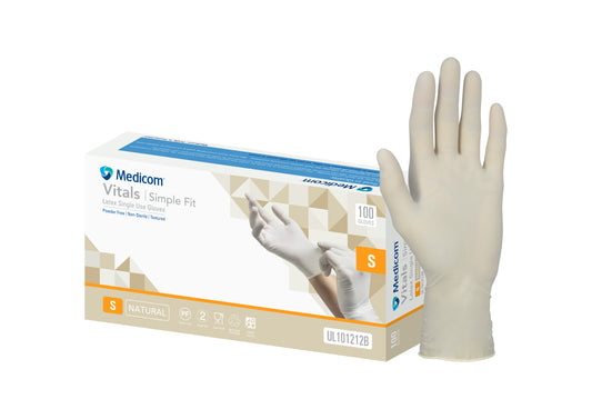 Medicom VITALS SIMPLE FIT LATEX PF GLOVE-S 10X100