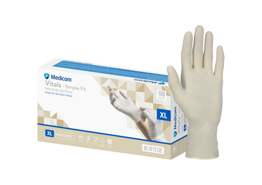 Medicom VITALS SIMPLE FIT LATEX PF GLOVE-XL 10X100