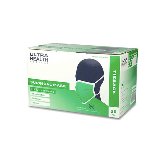 Ultra Health Level 3 Surgical Face Masks Green Ties