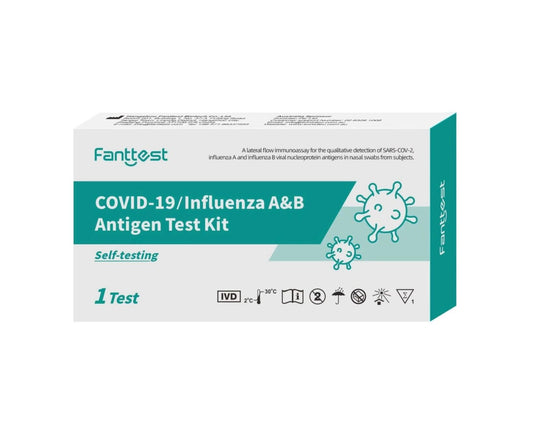 Fanttest Covid 19, influenza A&B  antigen Combo Test- single 