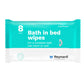 Reynard Everyday Bath In Bed Wipes 8 Pack (30x20cm)