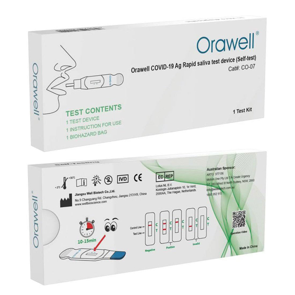 2x Orawell COVID-19 Antigen Rapid Saliva Test Device -Self Oral Test
