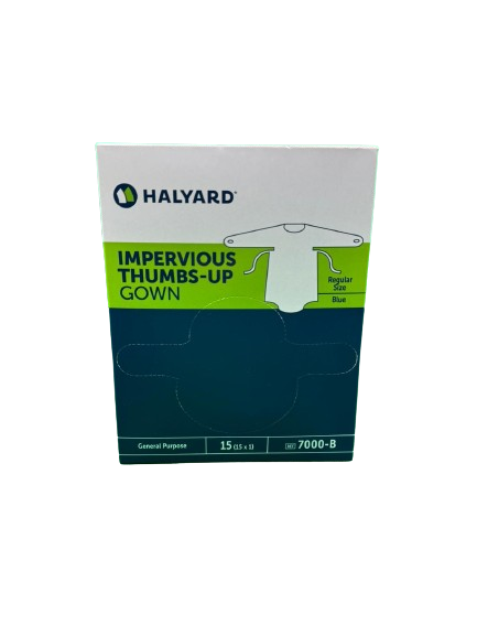 Halyard Impervious CPE Gowns with Thumb Hooks Pack of 15