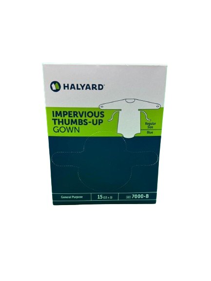 Halyard Impervious CPE Gowns with Thumb Hooks Pack of 15 - ToBe HealthCare