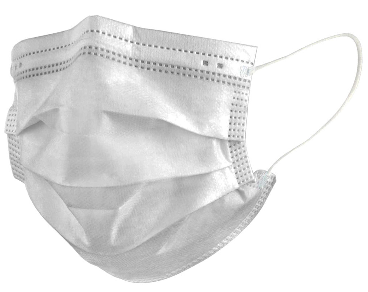White Disposable Face Mask Breathable non-woven 3 layers