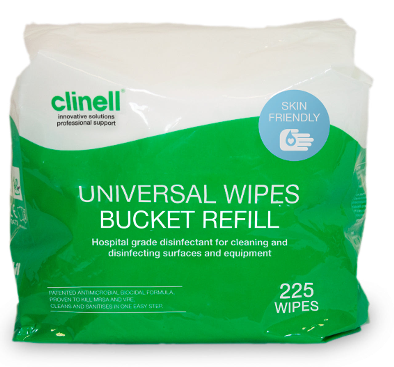 Clinell Universal Wipes Bucket Refill cleaning & disinfectant wipe(225pcs)