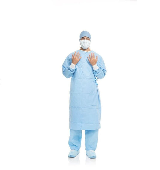 HALYARD Microcool Breathable High Performance Isolation Gown Blue Huck Towel Secure Fit