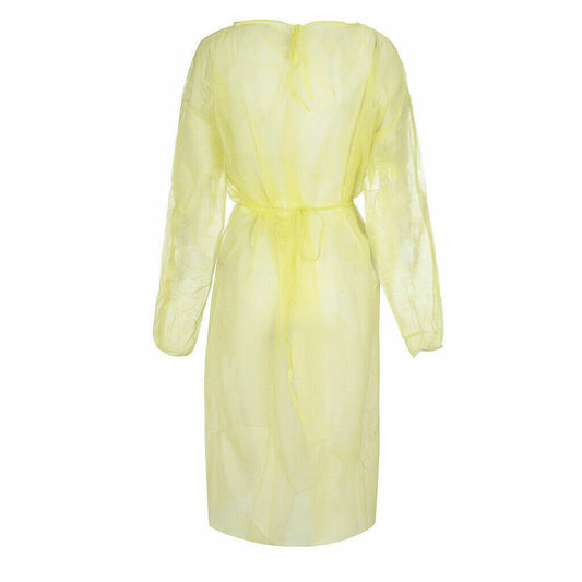 50x Disposable Isolation Gown PP + PE  level 2 AAMI -Yellow
