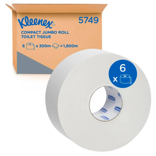 KC5749 Kleenex Toilet Tissues Jumbo 2 Ply 300m - 6 Rolls