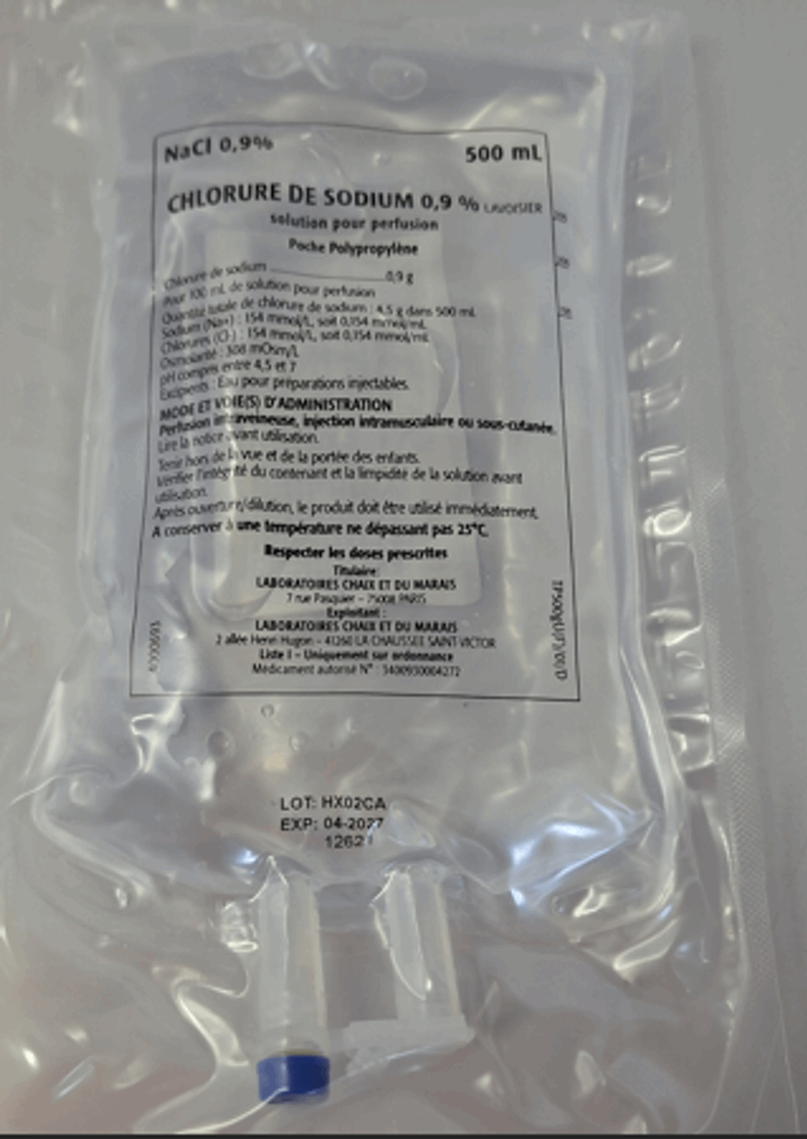 Lavoisier Sodium Chloride 0.9% solution for infusion bag 500mL