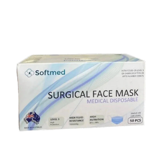 27 Boxes SoftMed Disposable Surgical Face Mask Level 3 Medical Latex Free Mask SM-M101 (Box of 50pcs) - ToBe HealthCare