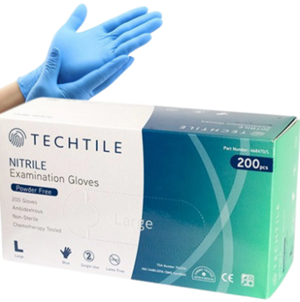 Techtile Blue Nitrile Powder Free Gloves (200pcs)