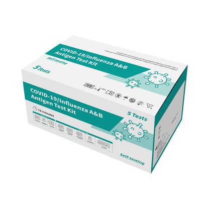 1000x Fanttest COVID -19 / Influenza A & B  3-in-1 Combo Flu Rapid Antigen Test Kit -Nasal
