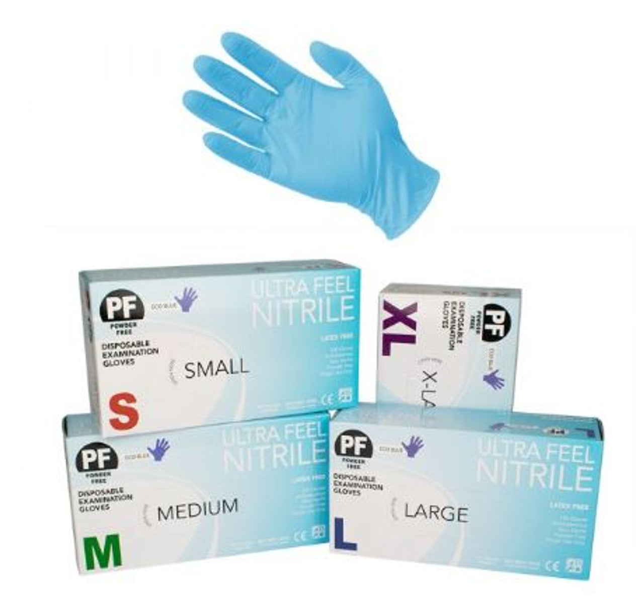 Ultra Feel Blue Nitrile Disposable Gloves (100pcs)