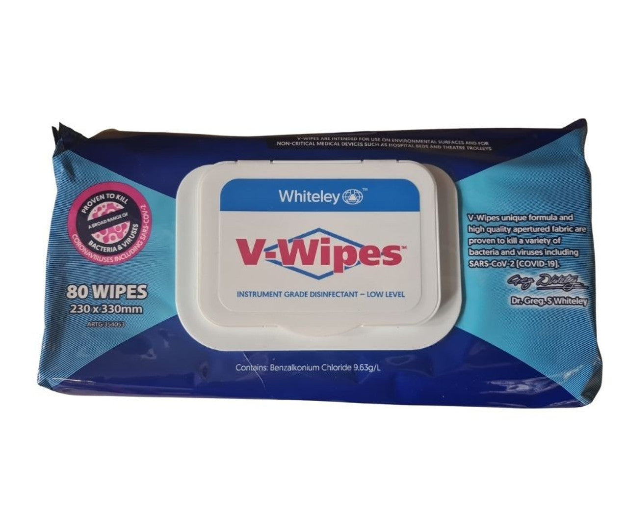 V-Wipes Hospital Grade Disinfectant Wipes 80pk