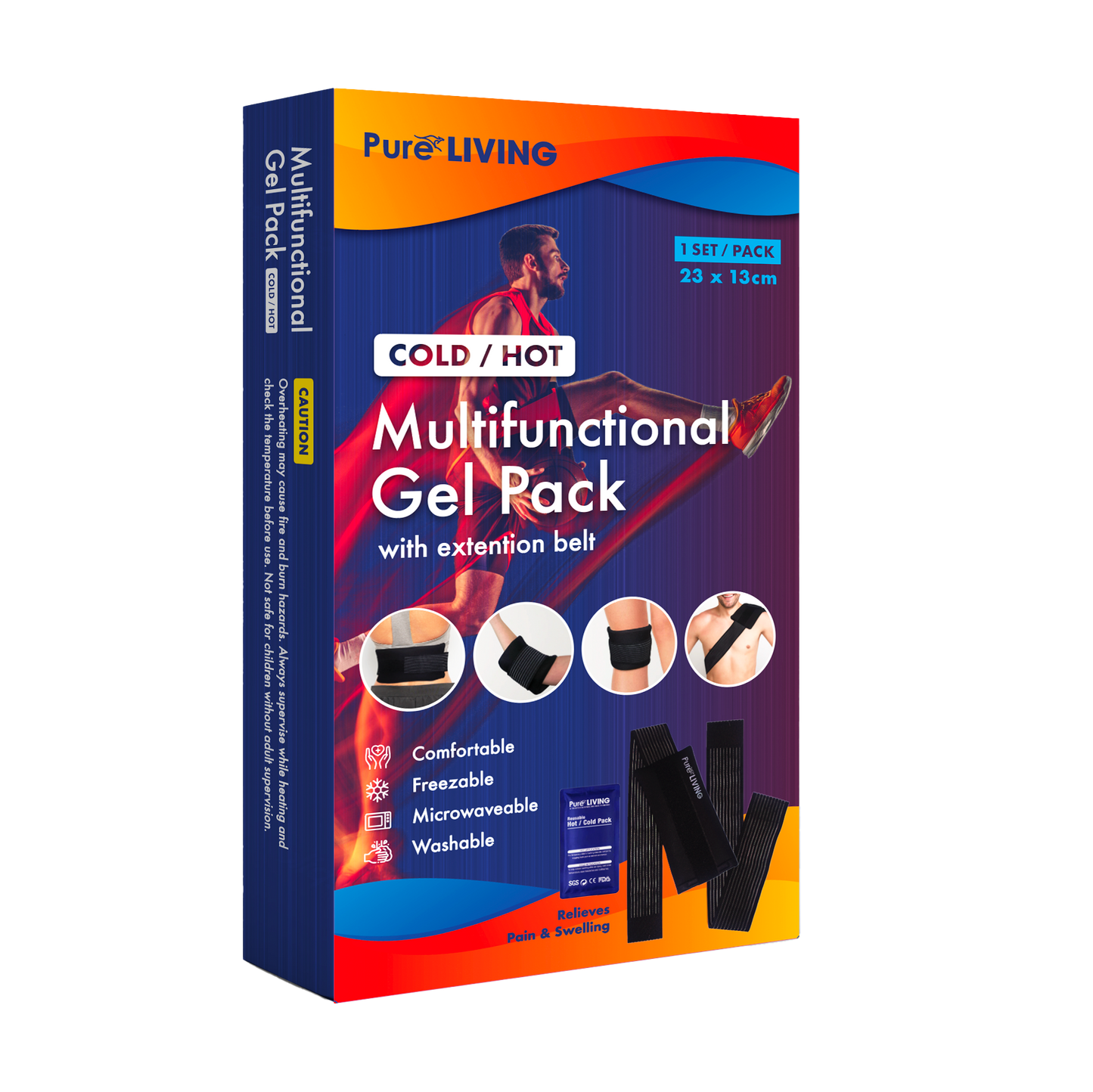 Cold/Hot Multifunctional Gel Pack with warp and strap