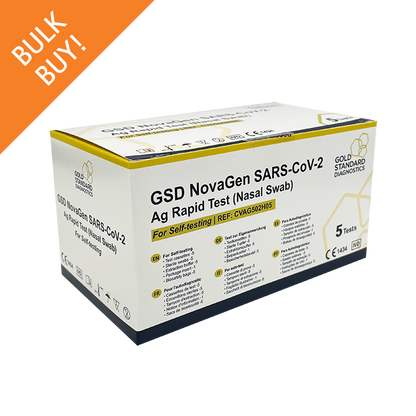100 Boxes GSD NovaGen (Juschek) COVID-19 Rapid Antigen Home Self Test Kit (Nasal Swab) - 5 PACK/BOX From $1.8/test-Rapid Antigen Test Kit-Juschek-100 Box-TOBE GRAB