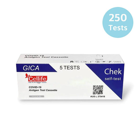 250 Tests - Cellife Covid-19 Rapid Antigen Fast Home Test Kits - 5 Packs/Box
