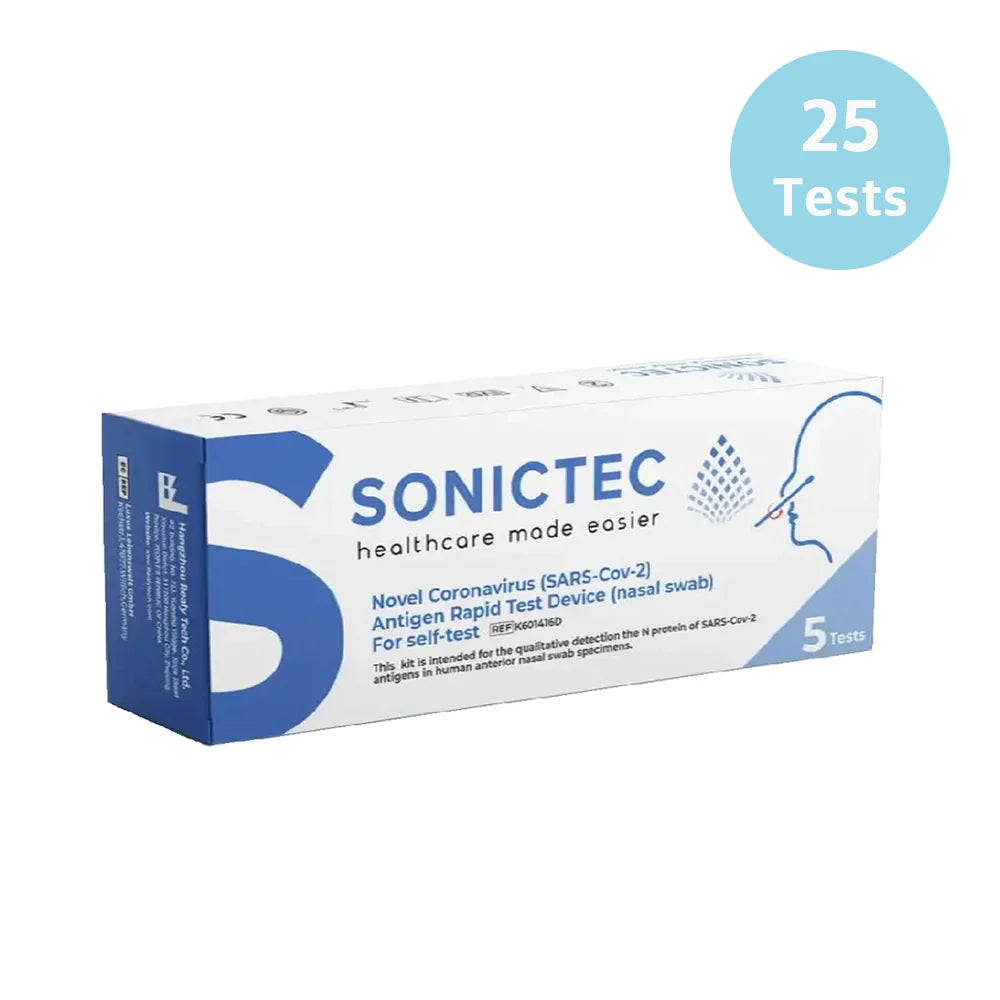 Sonictec COVID-19 Rapid Antigen Self Test Kit (Nasal Swab) -Very High Sensitivity 25 tests