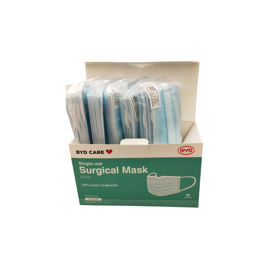 BYD Disposable Surgical Face Mask Level 3 Medical Latex Free TGA Approved (Box of 50)-Face Mask-BYD-1 Box-TOBE GRAB