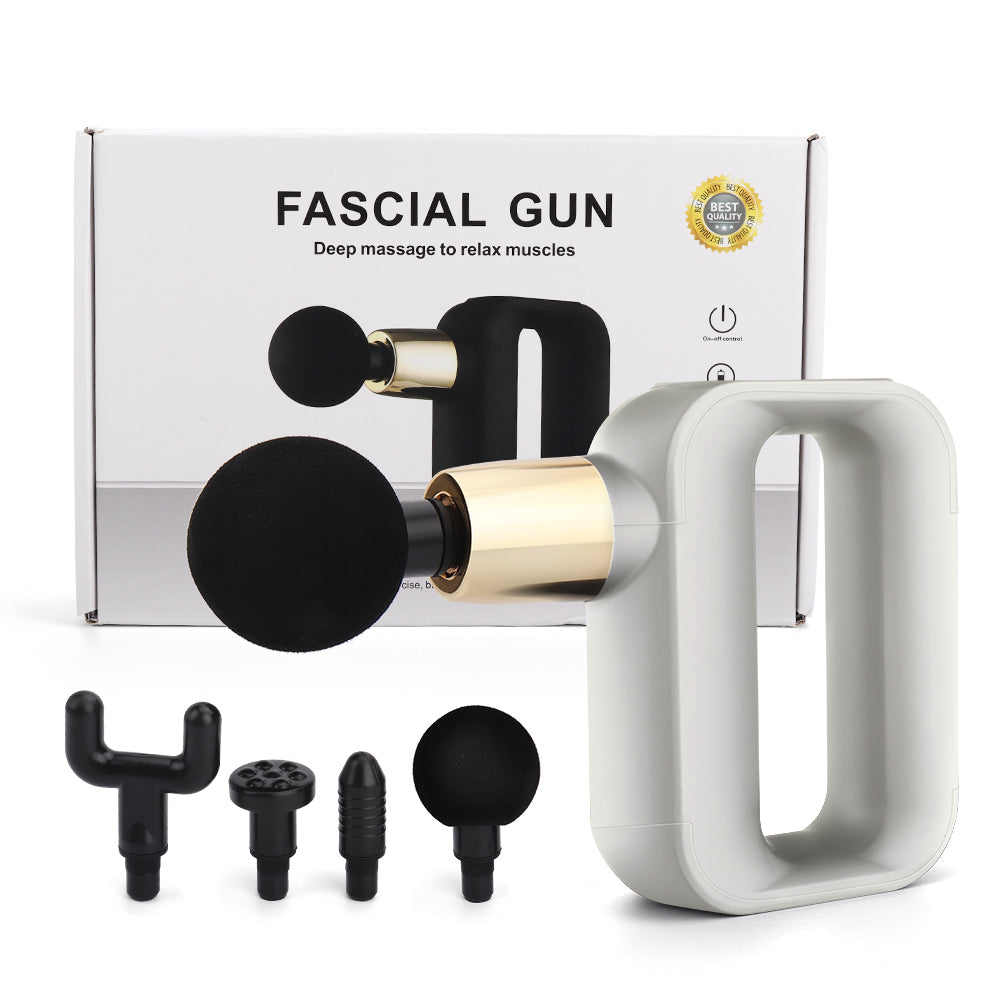 4 Heads LED Display Fashable Lightweight Electric Fascial Massage Gun: SK-588 Model-Electric Massagers-TOBE GRAB-Silver-TOBE GRAB
