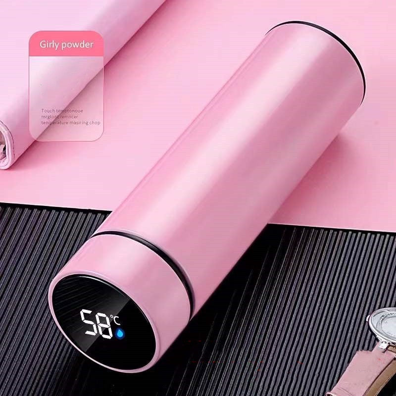 500ML Smart Vaccum Stainless Steel Water Bottle Led Digital Thermometer Cup-TOBE GRAB-pink-TOBE GRAB