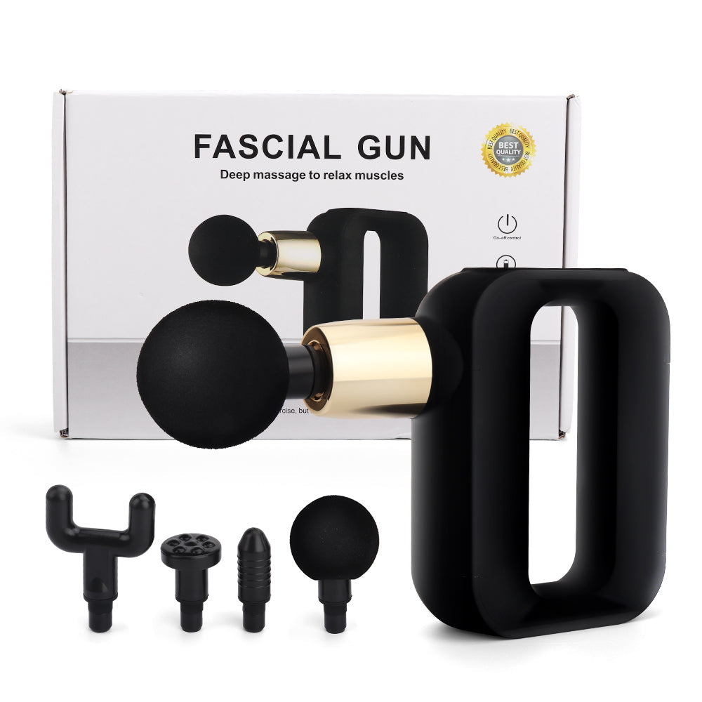 4 Heads LED Display Fashable Lightweight Electric Fascial Massage Gun: SK-588 Model-Electric Massagers-TOBE GRAB-Black-TOBE GRAB