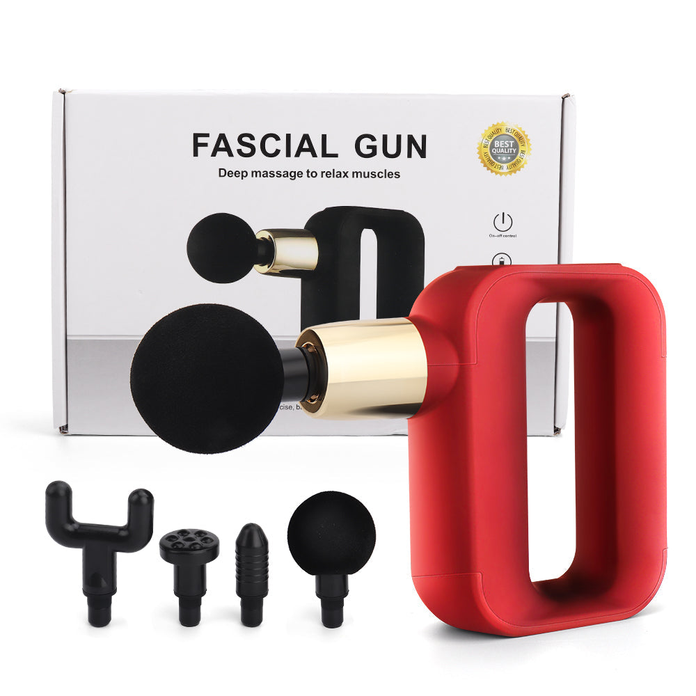 4 Heads LED Display Fashable Lightweight Electric Fascial Massage Gun: SK-588 Model-Electric Massagers-TOBE GRAB-Red-TOBE GRAB