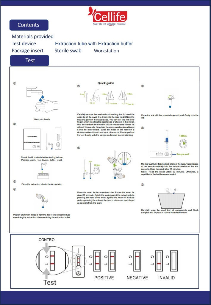 Cellife Covid-19 Rapid Antigen Fast Home Test Kits - Single Pack/Box-Rapid Antigen Test Kit-Cellife-TOBE GRAB