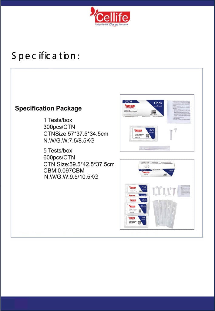 50 Tests - Cellife Covid-19 Rapid Antigen Fast Home Test Kits - Single Pack/Box-Rapid Antigen Test Kit-Cellife-TOBE GRAB