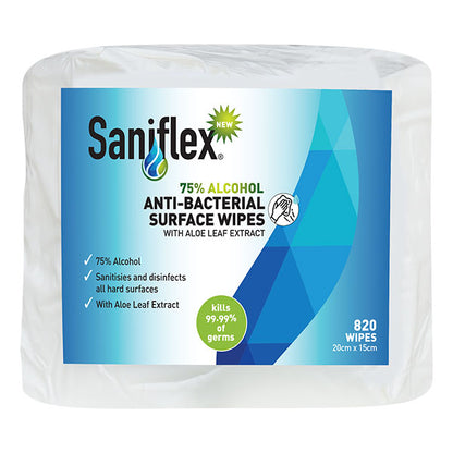 Saniflex 75% Alcohol Antibacterial Surface Wipes