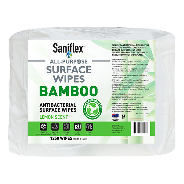 Saniflex All Purpose Bamboo Biodegradable Wipes