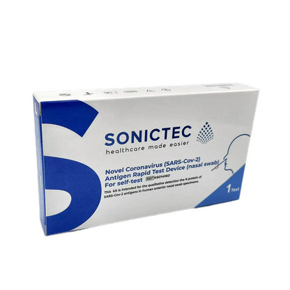 Sonictec COVID-19 Rapid Antigen Self Test Kit (Nasal Swab) -Very High Sensitivity  - 1 Pack/Box