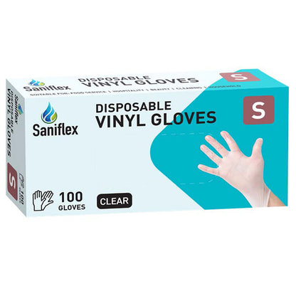 Saniflex Disposable Vinyl Gloves, Powder Free